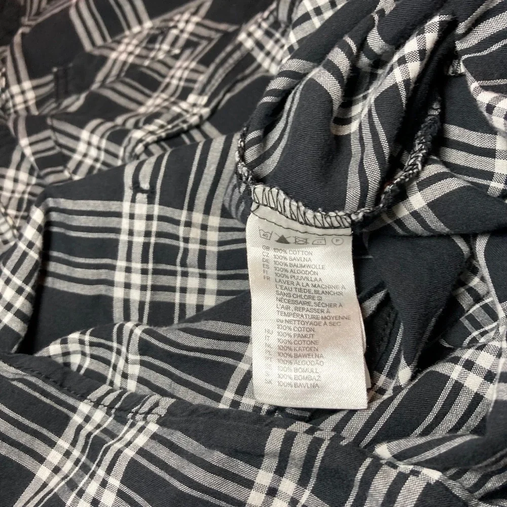 Mens H&M Divided Plaid Button Down Shirt Long Sleeve‎ Casual Flannel Large